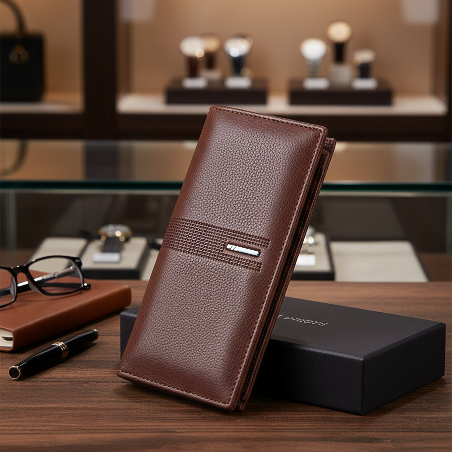Men's Leather Long Wallet