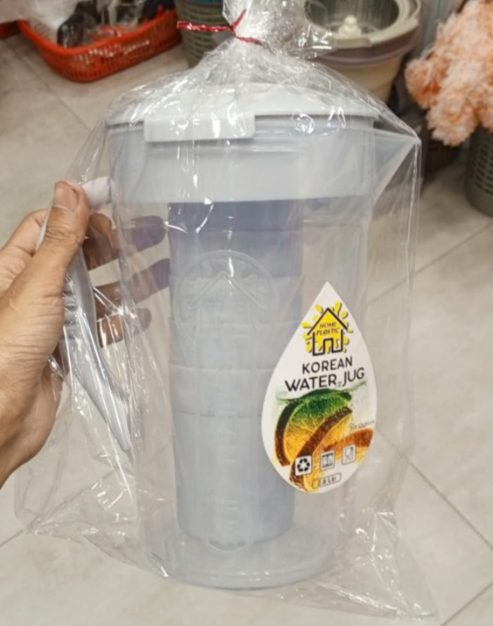 Premium 2.8L Water Jug & 6 Glasses Set – Unbreakable Plastic (Random Color)
