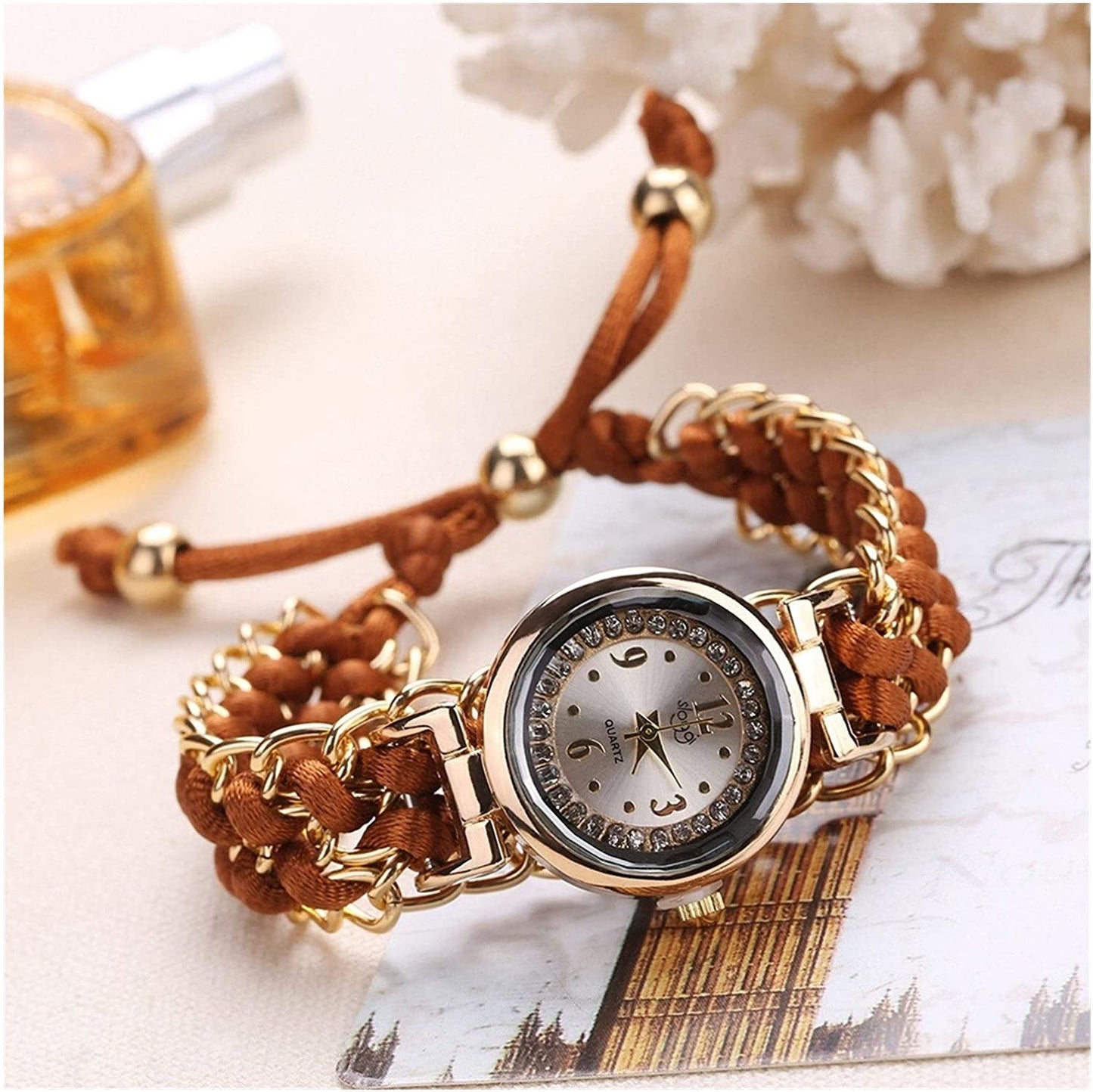 Girls’ Luxury Woven Bracelet Watch