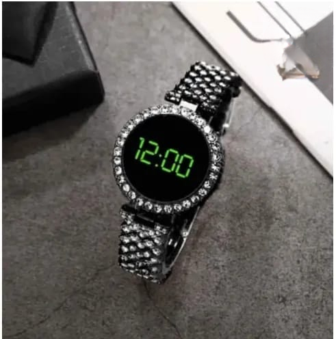 Ladies Round Dial Digital Watch