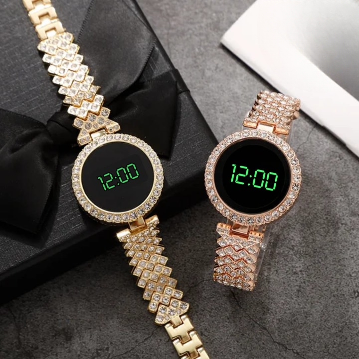 Ladies Round Dial Digital Watch