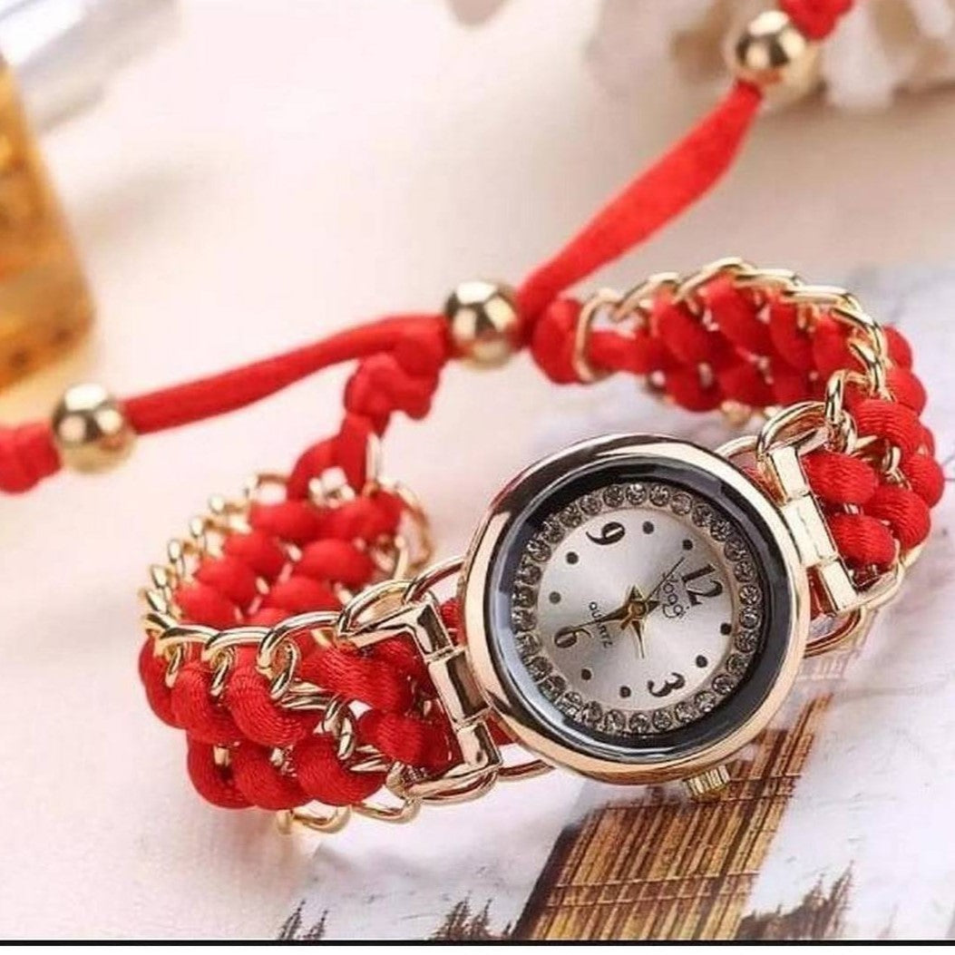 Girls’ Luxury Woven Bracelet Watch