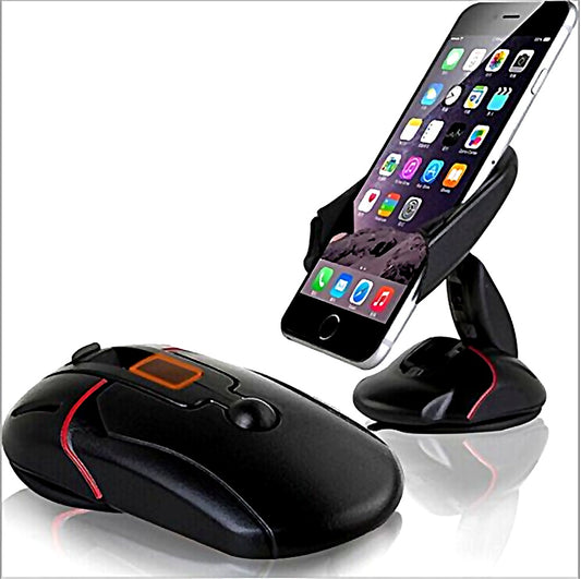 Mouse-Shaped Mobile Holder – 360° Rotating Car & Desk Phone Stand